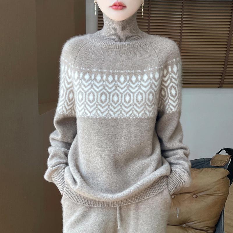 

Кардиган из 100% чистой шерсти с круглым вырезом и застежкой-молнией - Осенне-зимний свитер свободного кроя в стиле кэжуал Extra Large верблюд