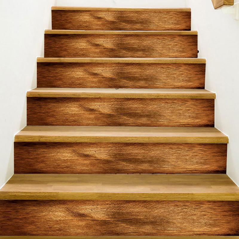 6Pcs/13Pcs Waterproof Exquisite Home Decoration Beautify Simulated Sticker Step Decoration Wood Grain Sticker PVC