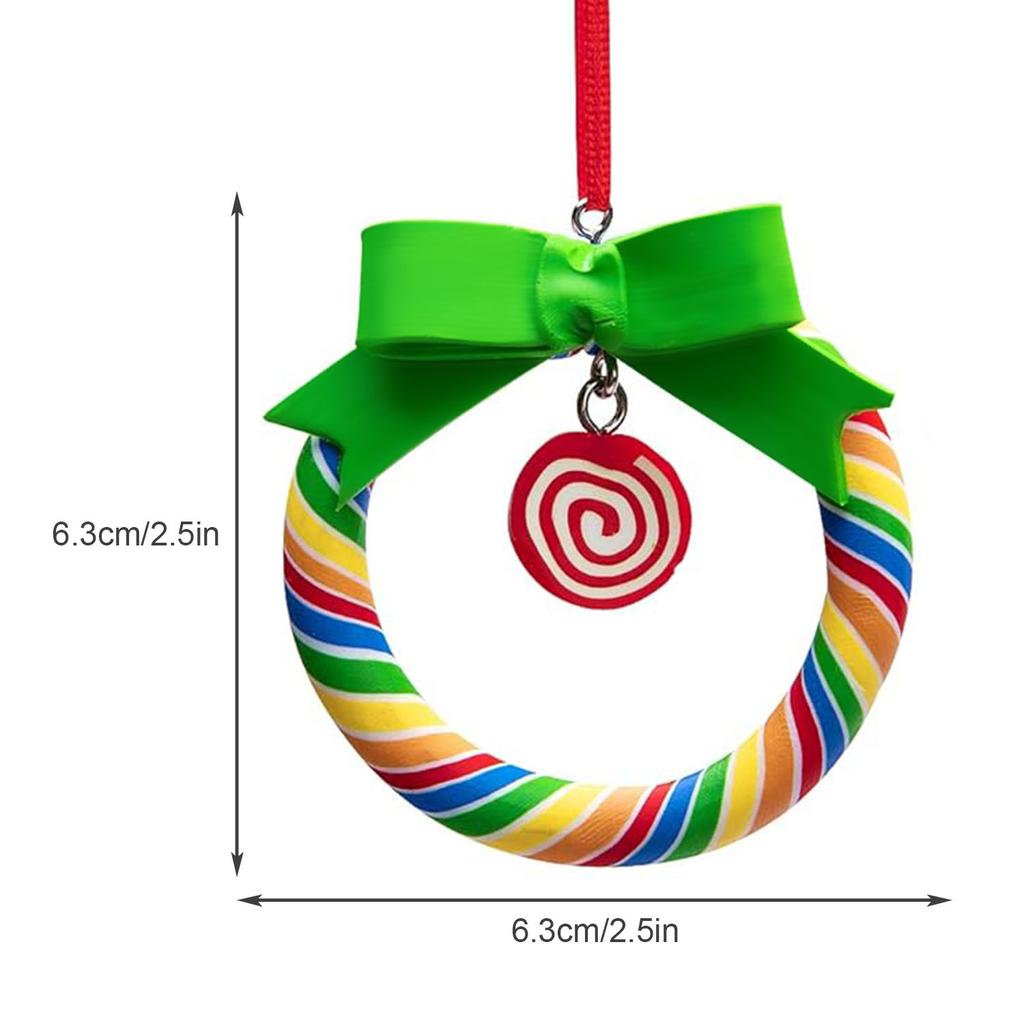 7pcs Christmas Lollipop Ornaments- Rainbow Lollipop Hanging Ornaments-Christmas Candies Ornament for Xmas Tree Party Decoration