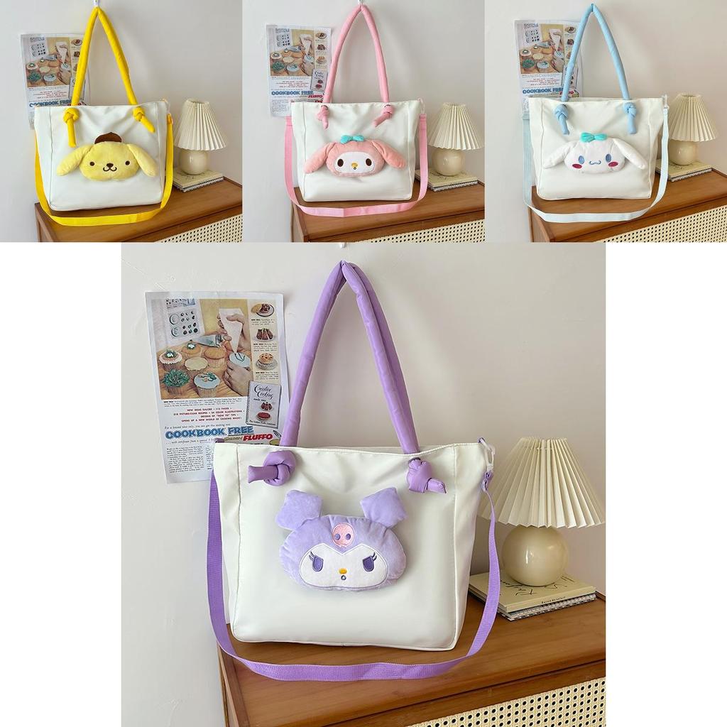 Large Capacity Cartoon Tote Bag With Expandable Design For Women And Teens** Characters Included)