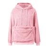 Women'S Double-Sided Plush Hooded Sweater Autumn And Winter Solid Color Hooded Plush Pet Pocket Double Pocket Pullover Sweater