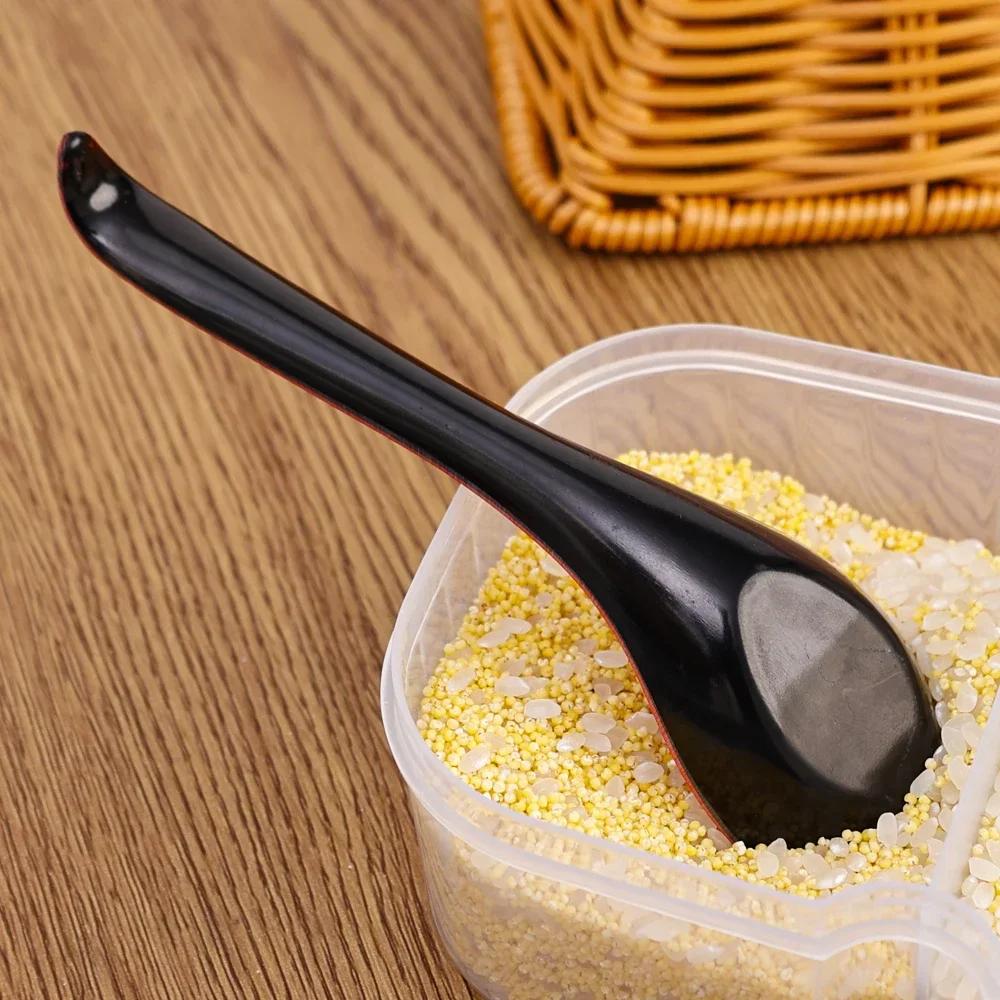 12x Mighty Porcelain Anti-Shock Spoons Japanese Rice Scoops Dumpling Porridge Soup Spoon Restaurant Kitchen Tableware Cutlery