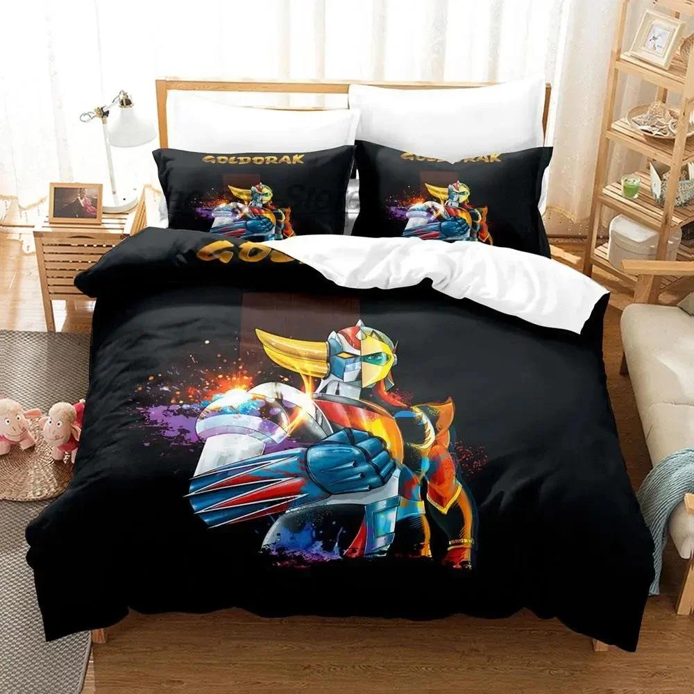 Anime Fashion Mechanical Goldorak Boys Bedroom Bedding Single Twin Full Queen King Size Aldult Duvetcover Anime Bed Sheet Set