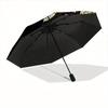 1pc Stained Glass Cat Automatic Open/Close Umbrella with Windproof, Functional Design, 8-Rib Sturdy Canopy