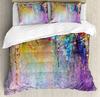 Grey and Yellow Bedding Set For Bedroom Bed Home Street Art Modern Grunge Abstract Design Duvet Cover Quilt Cover And Pillowcase