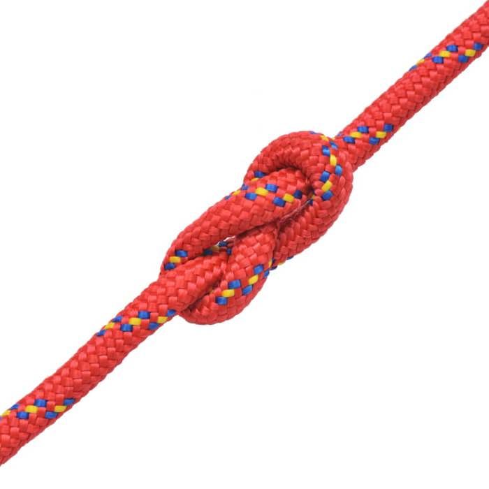 VidaXL Boat Rope Polypropylene 12 Mm 250 M Red Rigging Lifting Rope 143819