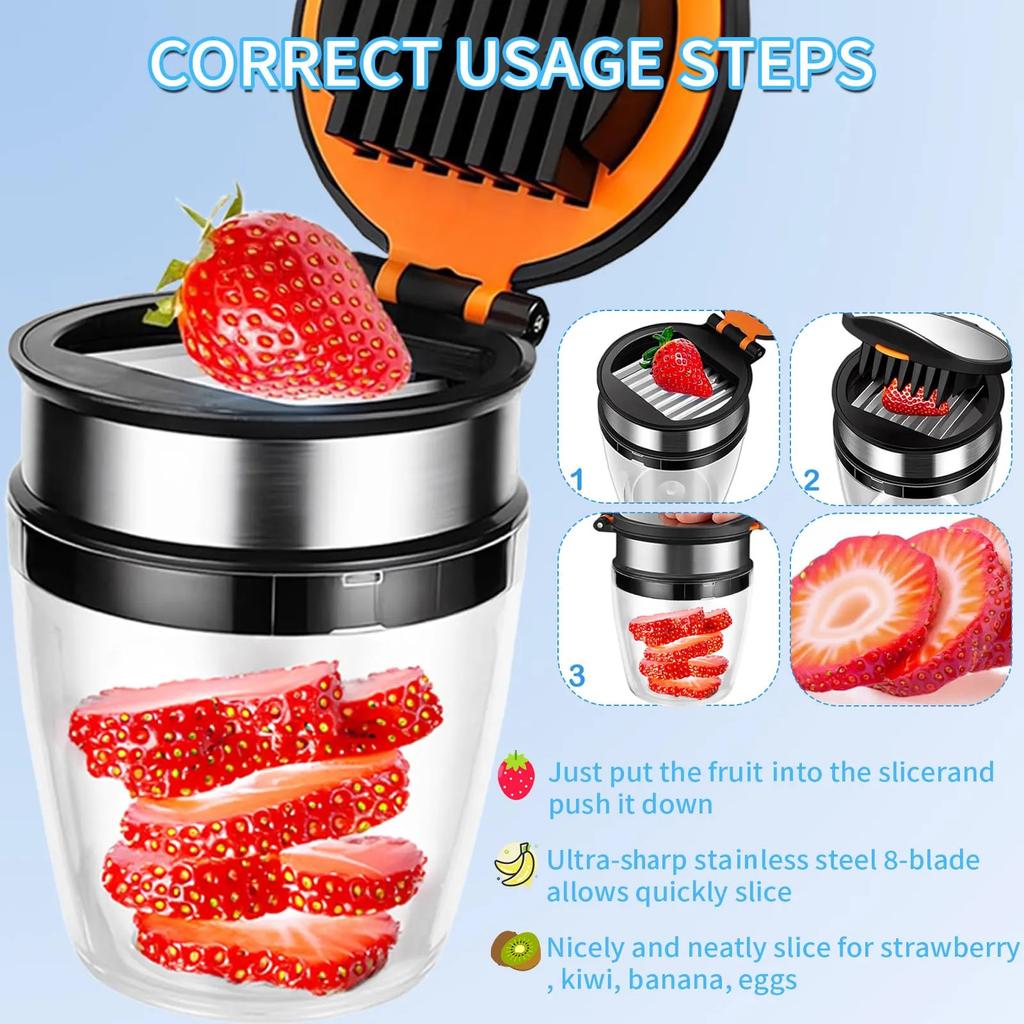 Manual Fruit and Egg Slicer with Container