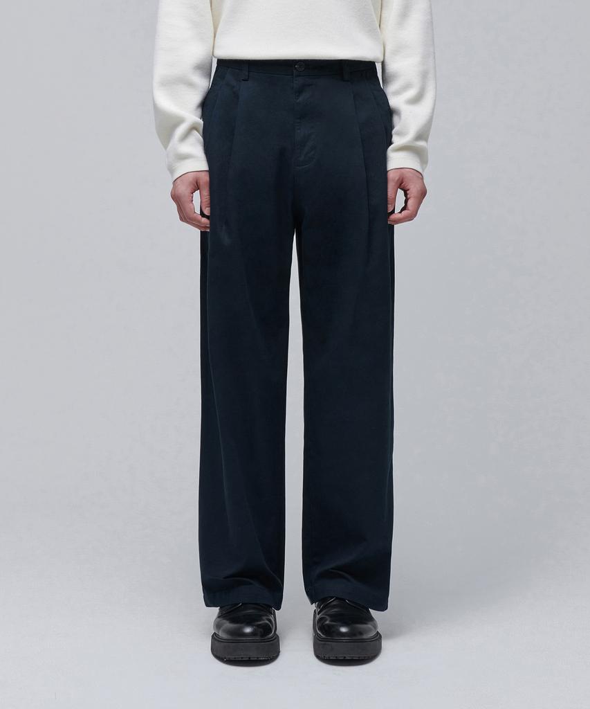 MUSINSA STANDARD Two-Tuck Wide Chino Pants [Navy]