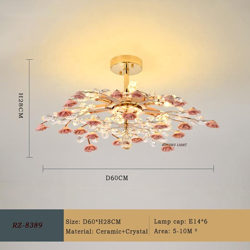 

Стильный садовый подвесной светильник, романтический светильник для спальни, теплый потолочный светильник для комнаты, модный подвесной светильник с розой, хрустальный светильник 6 head lights розовый