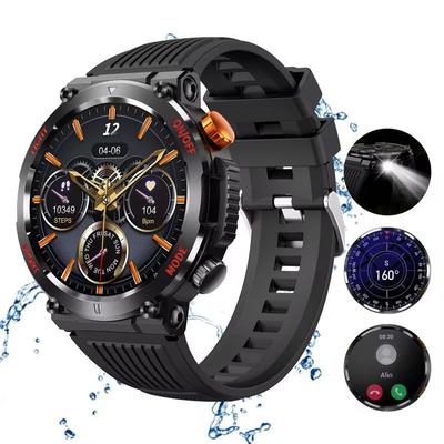 Nuovo Smartwatch 2025 (Rispondi/Chiama) Torcia LED con Bussola, Tracker Sportivo Fitness Impermeabile IP67 con Pedometro per Android iOS