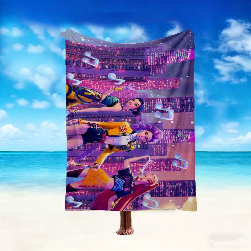 1pc Kpop Demon Hunters Blanket, Super Cozy Printed Home Blanket, All-Season Warmth