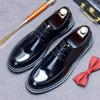 New High Quality Polished Business Casual Shoes British Men's Lace-Up Derby Shoes Bright Leather Formal Shoes Round Toe Loafers