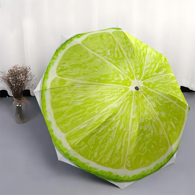 1pc Fresh Lime Slice Umbrella with Plastic Handle,Suitable for All Seasons Home Travel Outdoor UmbrellaM944