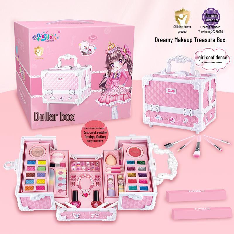 Prinzessin Make-up Set für Mädchen - Kosmetikkoffer mit Lippenstift & Nagellack