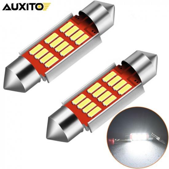 2x C5W 6418 36MM LED Festoon Plate License Tag Light Bulb Bright 6000K Wh