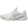 Asics Chaussures de Tennis Court FF 3 Support Cuir Synthétique PU Basse pour Homme Blanc 1041A369-107