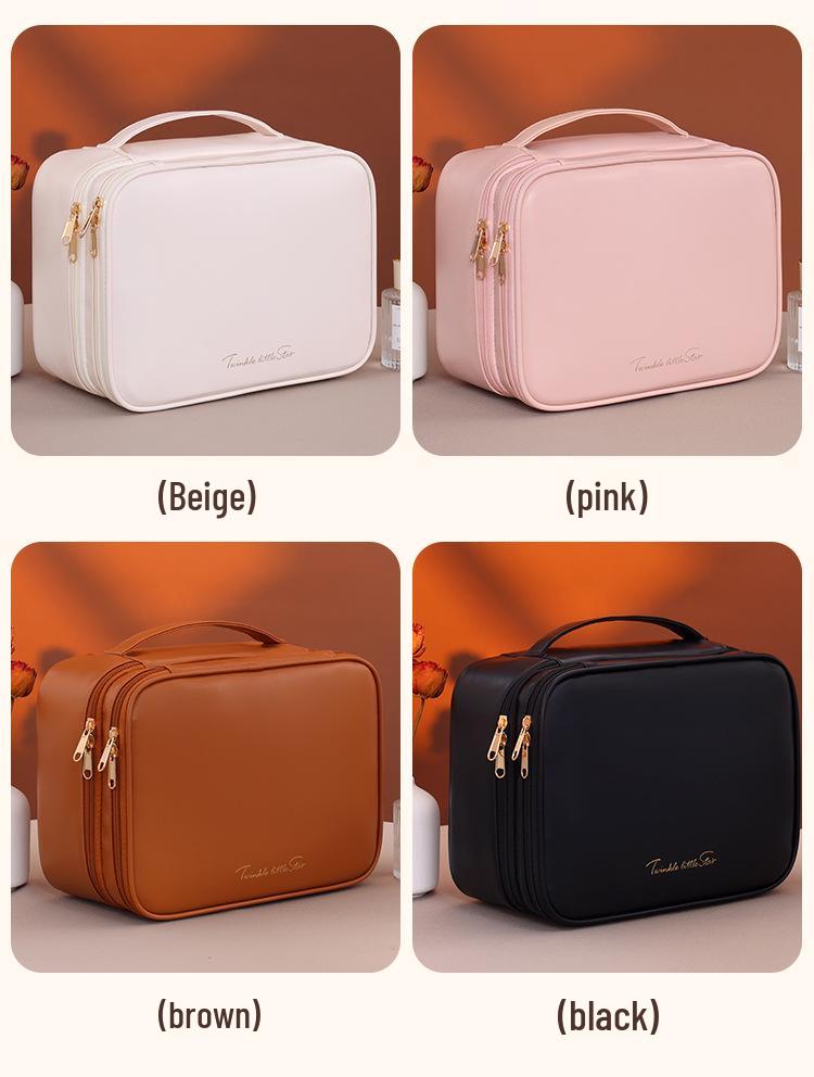 Waterproof Multifunctional PU Makeup & Toiletry Bag with Large Compartment Storage