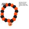 Stretchy Pet Collar Halloween Pom-Pom Collar, Cute Stretch Cat with Pumpkin Festive Bell, Soft Black Orange Pom-Poms for Cats Small Dogs Plush Pom-pom