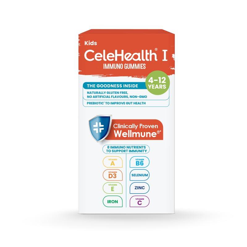 Dr. Reddy's Kids CeleHealth Immunity Gummies with Wellmune, Vitamin C & Zinc, Pink Guava Flavour, 30 Gummies Pack