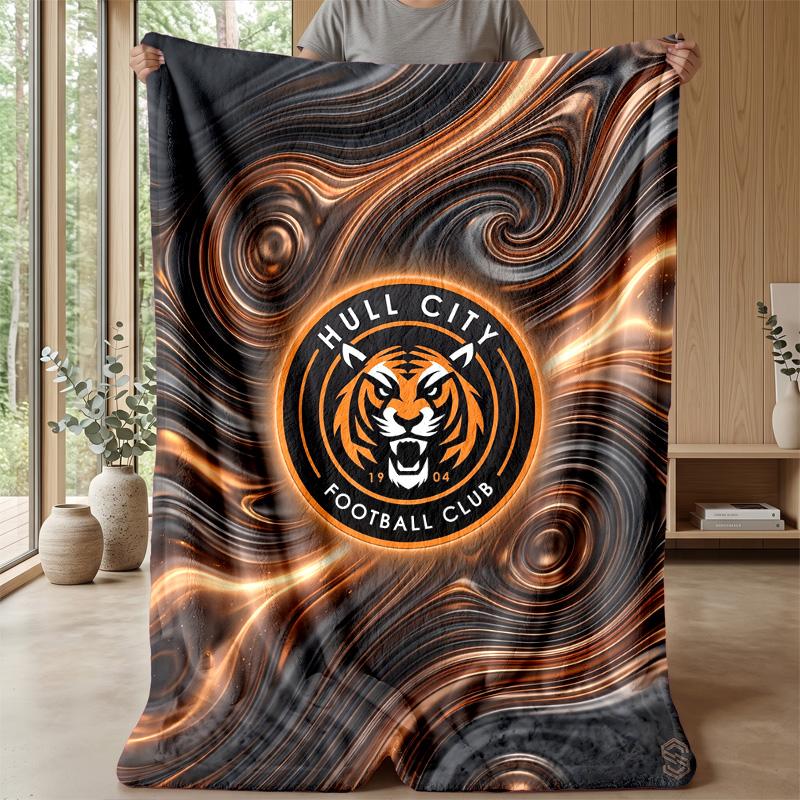 Hull City Football Print Flannel Blanket, Soft Warm Lightweight Throw Blanket for Sofa Bed Camping