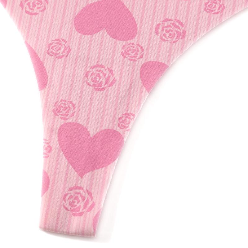 TERMEZY Damen Sexy Nahtloser Tanga Niedrige Taille Herzmuster Höschen Yoga Atmungsaktive Körpernahe Slips