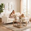 Corner Sofa 192 Cm L-Shape 3-Seater Sofa with Reversible Chaise Longue, Corduroy Look, for Small Spaces, Cream White
