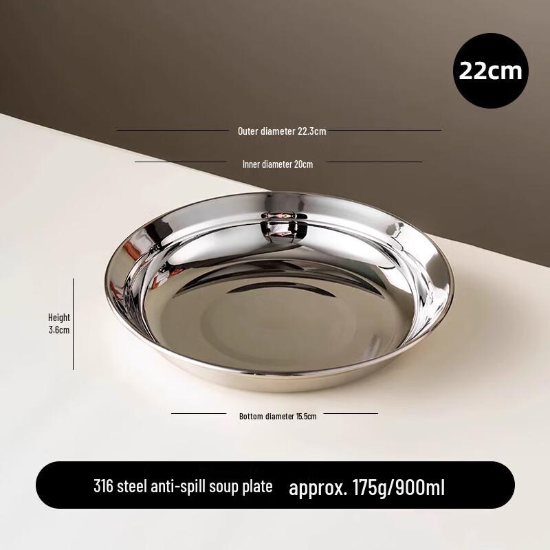 ZISIZ 316 Food Grade Stainless Steel Round Plate