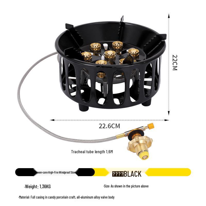 High-Power Portable Camping Stove: Seven-Star, Strong Flame, Ideal for Cooking and Boiling