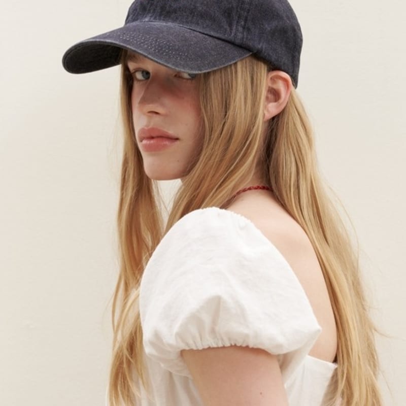 LIEBE MICH MONSTER Vintage Denim LMM Logo Baseballkappe_Schwarz