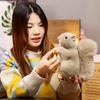 Squirrel Plush Doll Anti-split Fluffy Home Decorative Grey Squirrel Plush with Nutsie for Desktop