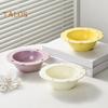 Cheese Shape Ceramic Bowl Food Grade Large Capacity Heat Resistant Multi-functional Rice Meal Salad Soup Porridge Snack Dessert Serving Bowl