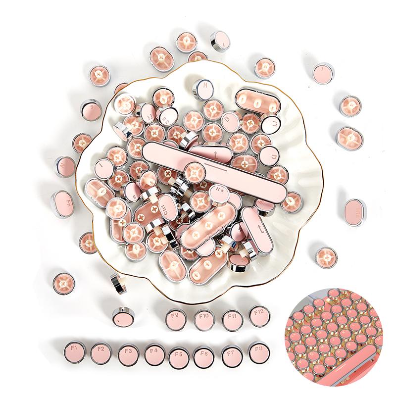 Teclado mecánico retroiluminado con teclas redondas Retro de 104 teclas doble S Diy