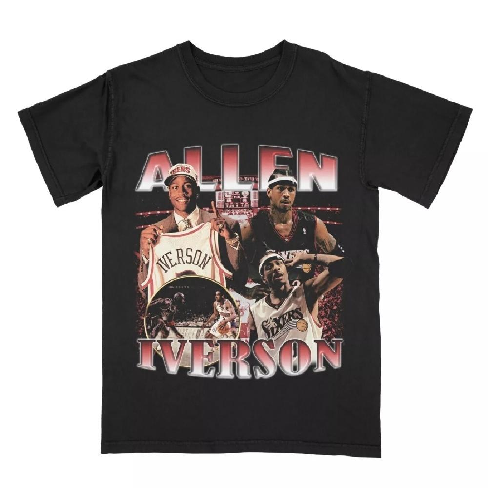 

American Retro Alan Iverson Retro Shirt 90s Basketball Men s T-shirt Summer New Men s and Women s Streetwear S