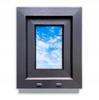 Finestra PVC Antracite 40X50 Sinistra, Nuova 400X500 Mm Apribile a Sbalzo, Bivetro