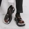 Plus Size Men's Fashion Lace-Up Leather Shoes - Casual Student Board Shoes with Height Increasing Loafers