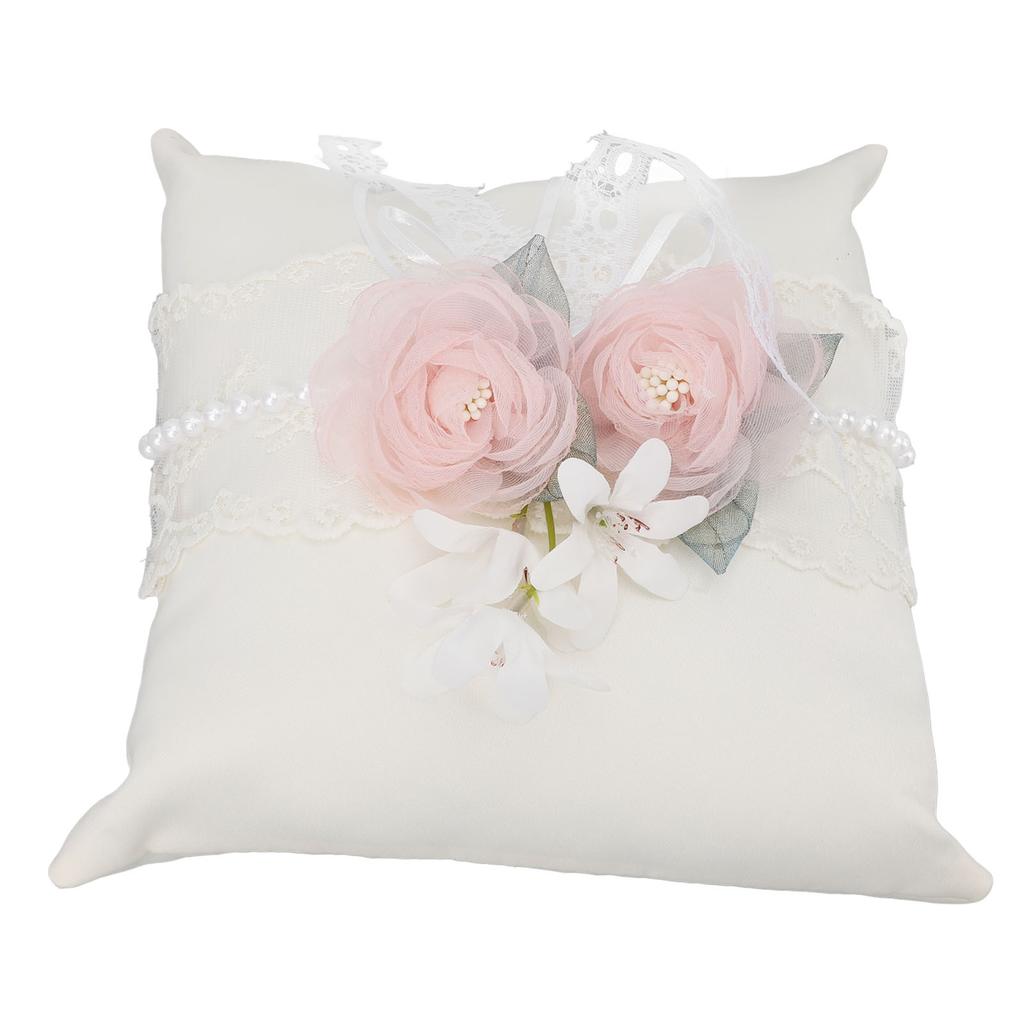 Mini Bryllupspute Blomst Dekorativ Bryllup Forlovelse Utstilling Bærerpute for Seremoni