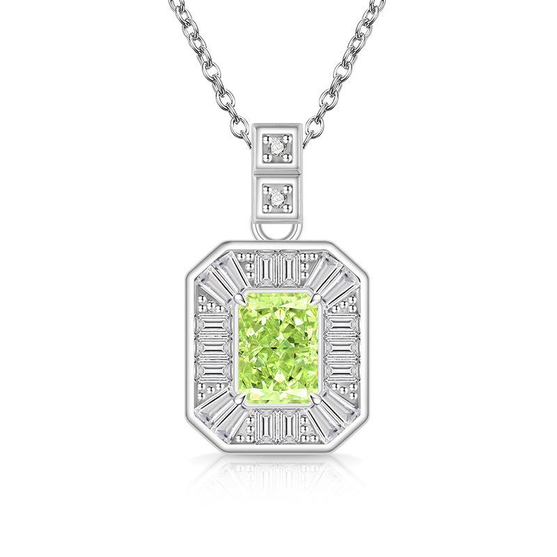 2026 Colored Treasure Ice Flower Cut No Matter Brand Necklace Super Flash High Carbon Diamond Plated Real Gold Pendant