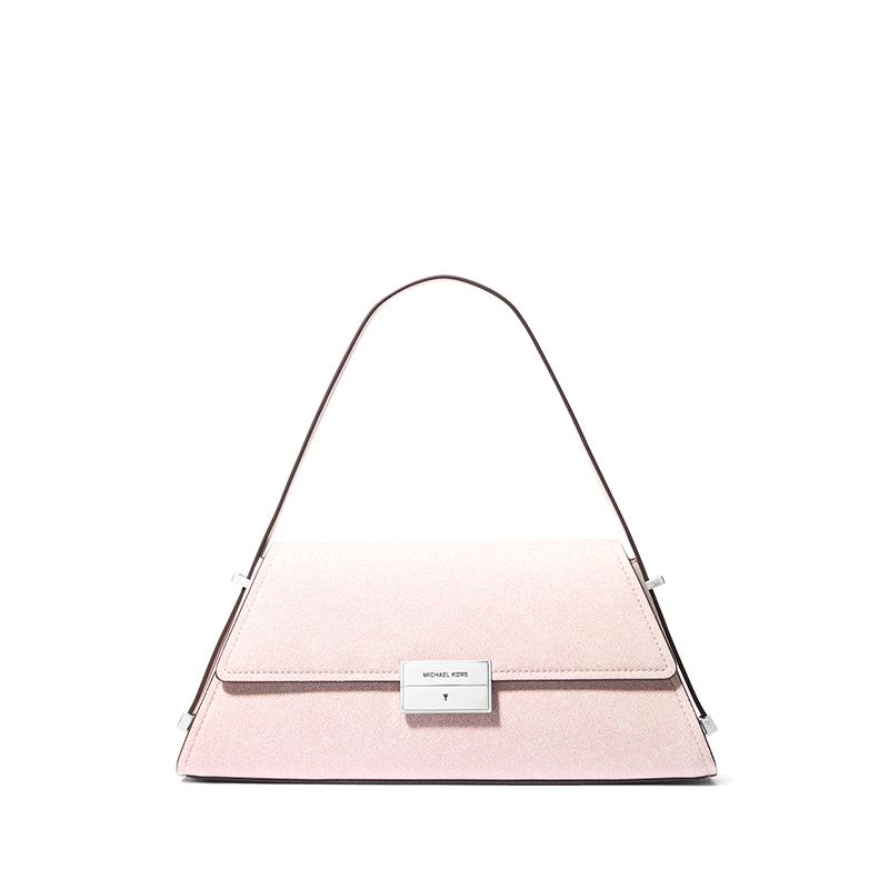 Michael Kors MK Ludlow Logo Flap Closure Lambskin Shoulder Bag Women Shoulder Bag Rose-Pink 30S5SLNL2R-653 Basic Set (Bag+Dust Bag)