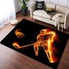 Covor Zonă Hochei pe Gheață Acasă Pluș Anti-Alunecare Covor Sport Hochei pe Gheață pentru Decor Living, Dormitor, Sală de Joacă, Covoraș de Podea Jucător de Hochei