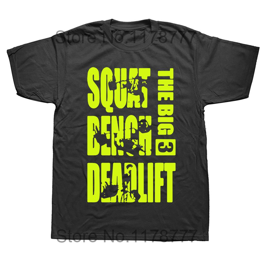 Funny Powerlifting Big 3 Squat Benches Deadlift T Shirts Graphic Cotton Streetwear Short Sleeve Harajuku Tshirt Sport Casual