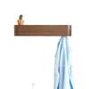 Walnut Wood Wall-Mounted Coat and Hat Rack for Living Room Entryway