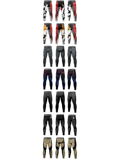 2023 Men's Autumn 3D Print Quick-Dry Compression Fitness Tights