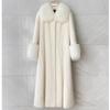 Autumn and winter coat imitation fur coat long imitation fox fur collar women thickened imitation mink coat