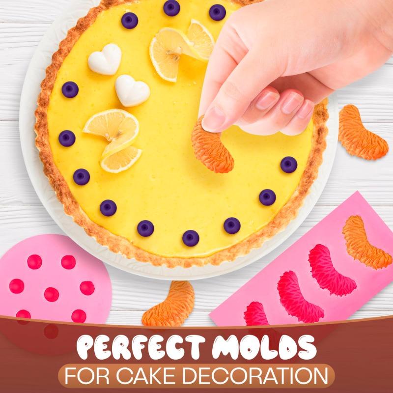3D Silicone Fruit Shaped Mold Orange Gummy Candy Chocolate Cake Cupcake Topper Decoration Silicone Fruit Snack Molds