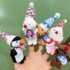 Christmas Plush Finger Puppets Mini Animal Toys Set Kids 7-14 Years Soft Short Fur PP Cotton Stuffed