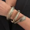 SHIXIN Punk Geometrisch Schlangenhaft Weit Öffnend Armreif Armband Damen Übertrieben Stapelbar Schlangenmanschette Federarmband Party Schmuck