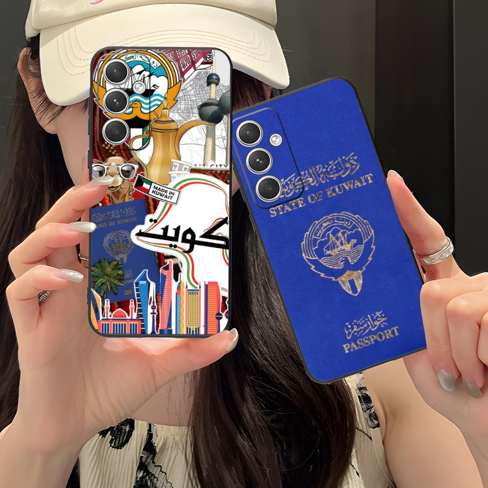 Kuwait Flag Mobile Cell Phone Case for Samsung Galaxy S25 S24 S23 S22 S21 S20 Note20 Plus FE Ultra Colour Cover Cover Pretty