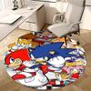 1pc Sonic the Hedgehog Anime Cartoon Design Round Carpet  Office Chair Mat, NonSlip Rug for Home Decor, Living Room, Bedroom, Game Room