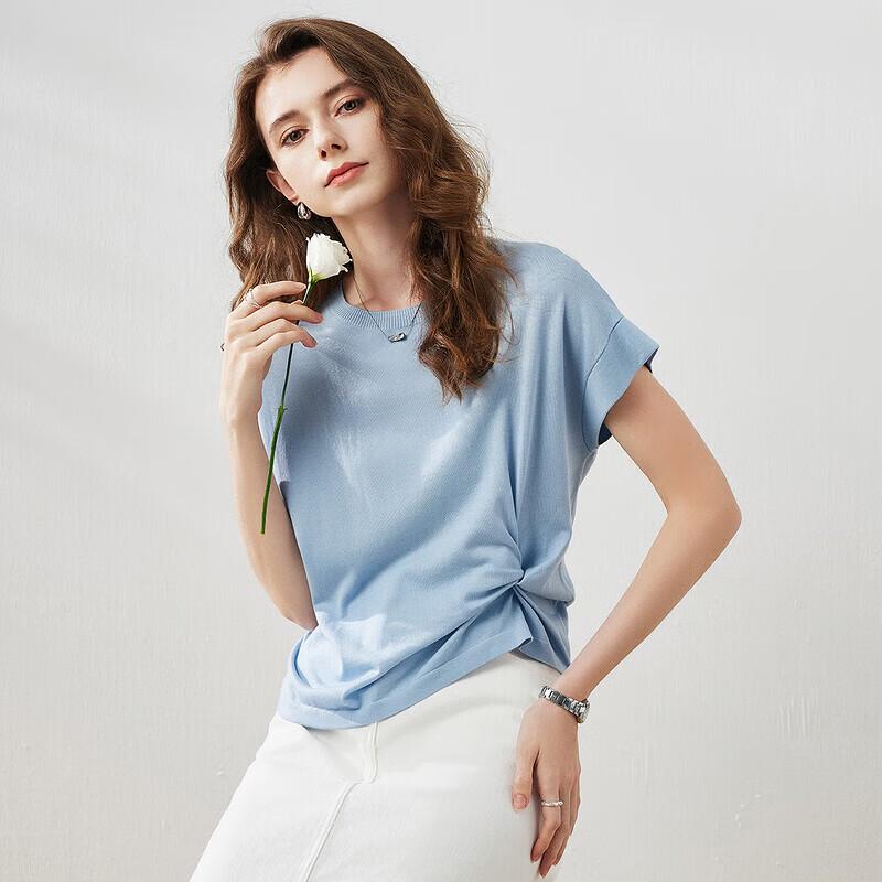 Women's Lyocell Blend Round Neck Knit Top