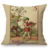 Tarot Alphabet Flower Fairy Baby Nursery Cartoon Art Home Decorative Sofa Throw Pillow Case Lovely Cute Children Cushion Cover